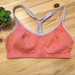 Champion sports athletic gym bra Coral white trim